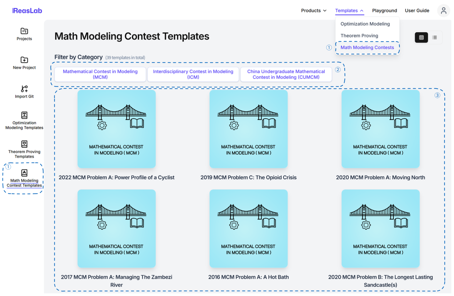 Math Modeling Templates